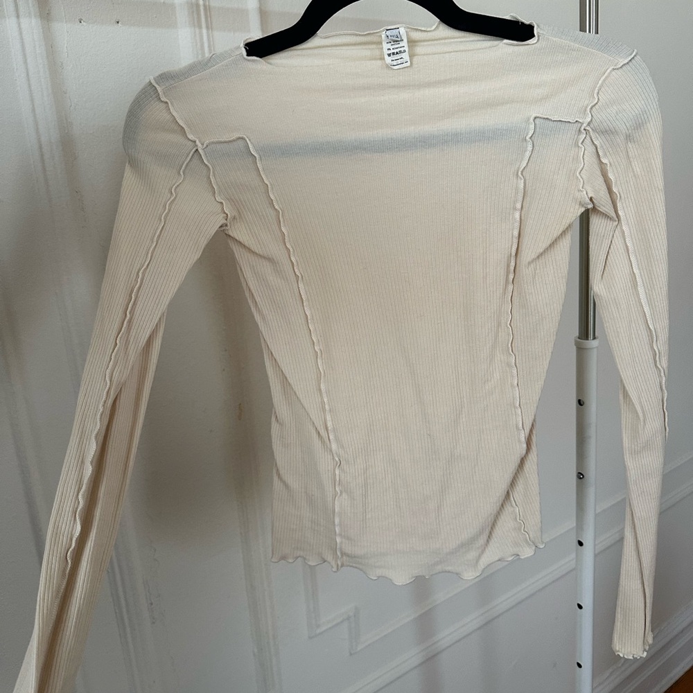Elegant Cream Long Sleeve Top - Picture 2 of 4